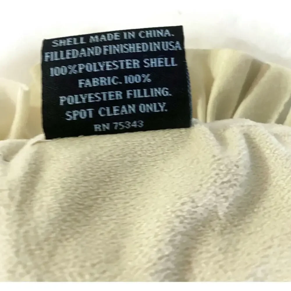 Cynthia Rowley Decorative Throw Pillow Cream Ivory Ruffles Round 14 Inches